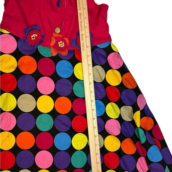 Richie House Big Girls'  Multicolored Dot Dress  Size 7/8 - Picture 3 of 6